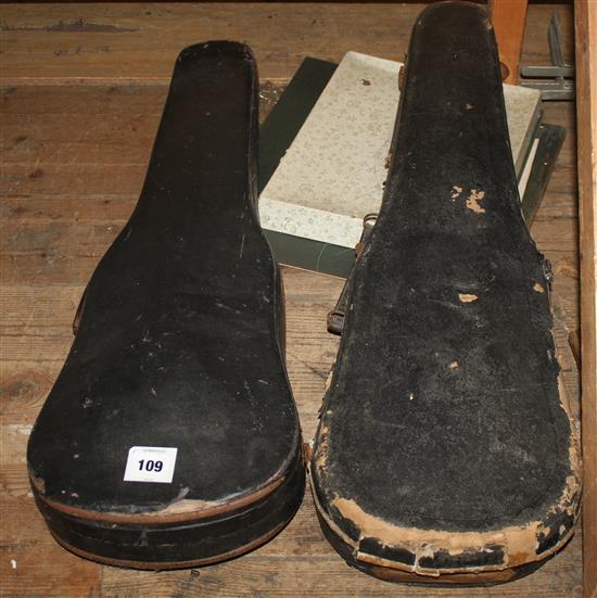 2 violins in cases(-)